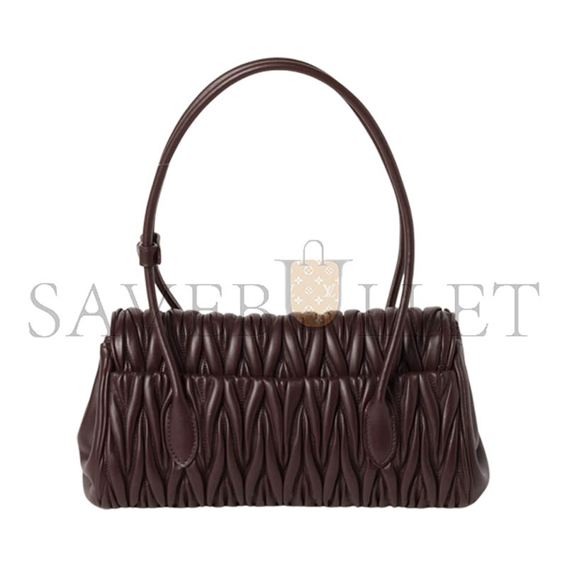 MIU MIU BLACK MATELASSÉ NAPPA LEATHER SHOULDER BAG 5BD265 (28*15*11cm)